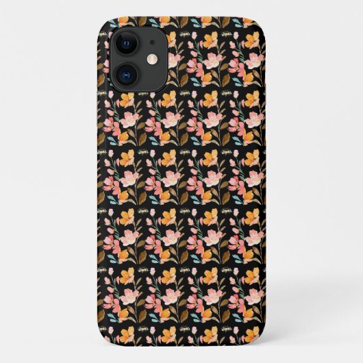 Monogramm Elegant Rosa Wasserfarbe Case-Mate iPhone Hülle (Rückseite)