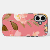 Monogramm Elegant Rosa Wasserfarbe Case-Mate iPhone Hülle (Rückseite (Horizontal))