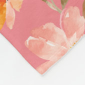 Monogramm Elegant Rosa Wasserfarbe Fleecedecke (Ecke)