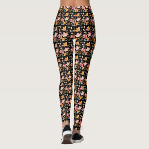 Monogramm Elegant Rosa Wasserfarbe Leggings
