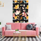 Monogramm Elegant Rosa Wasserfarbe Leinwanddruck (Insitu (Wohnzimmer))