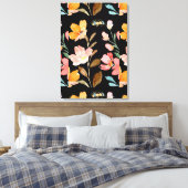 Monogramm Elegant Rosa Wasserfarbe Leinwanddruck (Insitu (Schlafzimmer))