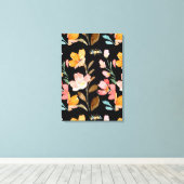 Monogramm Elegant Rosa Wasserfarbe Leinwanddruck (Insitu (Holzboden))