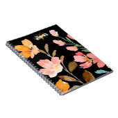 Monogramm Elegant Rosa Wasserfarbe Notizblock (Rechte Seite)