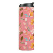 Monogramm Elegant Rosa Wasserfarbe Thermosbecher (Nach links gedreht)