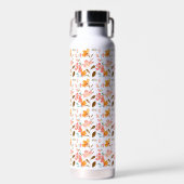 Monogramm Elegant Rosa Wasserfarbe Trinkflasche (Vorne)