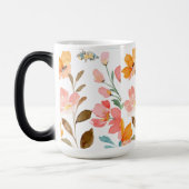 Monogramm Elegant Rosa Wasserfarbe Verwandlungstasse (Links)