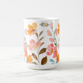 Monogramm Elegant Rosa Wasserfarbe Verwandlungstasse (Zentrum)