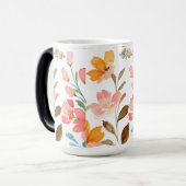 Monogramm Elegant Rosa Wasserfarbe Verwandlungstasse (Vorderseite Links)