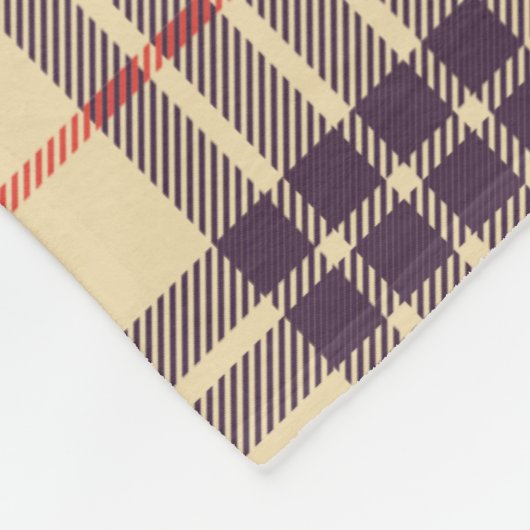Monogramm, elegant schottisch-beige, karierter Tar Fleecedecke (Ecke)