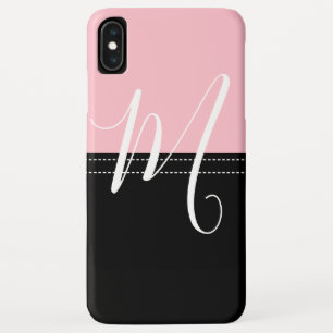 Monogramm Elegant Schwarz/Rosa Farbe Case-Mate iPhone Hülle