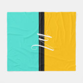 Monogramm Elegant Türkis & Amber Solid Color Fleecedecke (Vorderseite (Horizontal))