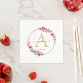 Monogramm, elegant, Wildblume, Kreishochzeit Serviette (Beispiel)
