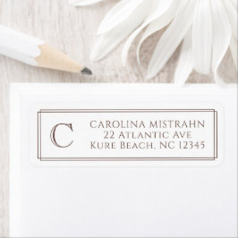 Monogramm Elegante Dunkelbraune Rand Korrespondenz