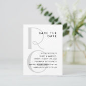 Monogramm. Elegante, einfache Typografie Save The Date (Stehend Vorderseite)