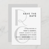 Monogramm. Elegante, einfache Typografie Save The Date (Vorne/Hinten)