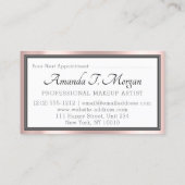 Monogramm Elegante Ernennung Grau Rose Dusty Blue Visitenkarte (Rückseite)