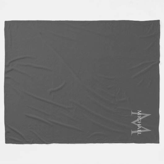 Monogramm Elegante Moderne benutzerdefinierte Vorl Fleecedecke (Vorderseite (Horizontal))