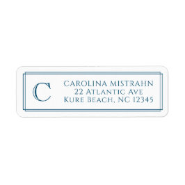 Monogramm Elegante Navyblaue Rand Korrespondenzpap