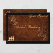 Monogramm-elegante Rolle-Anlass-Einladung Einladung (Vorne/Hinten)