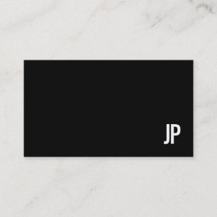 Monogramm Elegante Schwarz-weiße Minimalistische V Visitenkarte