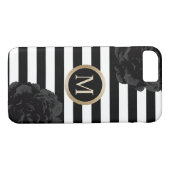 Monogramm-elegante schwarze moderne mit Case-Mate iPhone hülle (Rückseite (Horizontal))