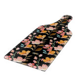 Monogramm Elegante Schwarze Wasserfarbe Blume Schneidebrett (Ecke)