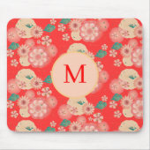 Monogramm Eleganter Blumengarten Mousepad (Vorne)