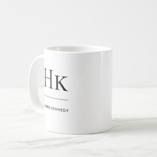 Monogramm Eleganter klassischer Personalisierter A Kaffeetasse (Vorderseite Links)
