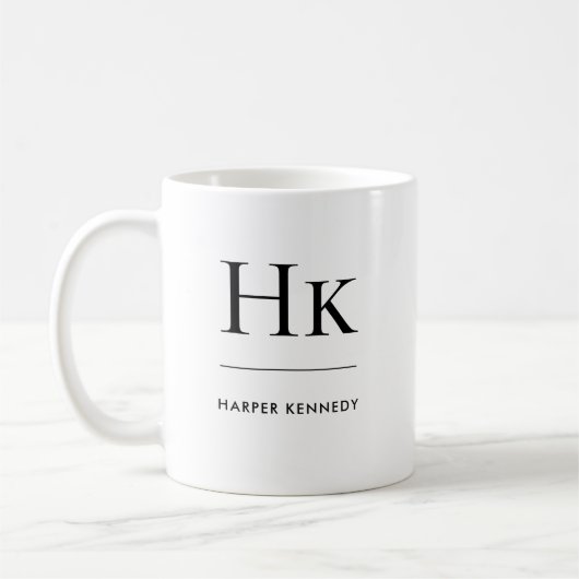 Monogramm Eleganter klassischer Personalisierter A Kaffeetasse (Links)
