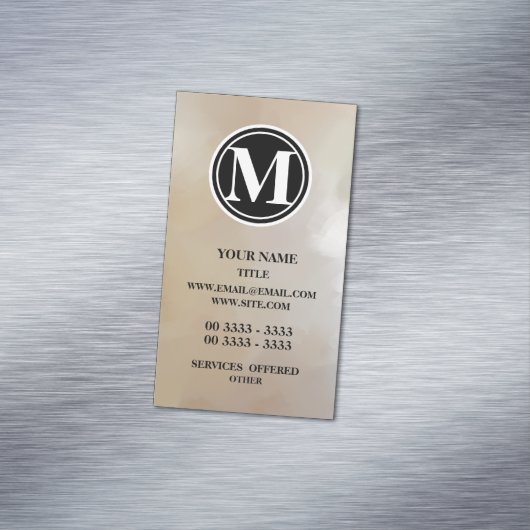 Monogramm-eleganter und abstrakter Hintergrund Magnetische Visitenkarte (Beispiel)