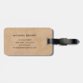 Monogramm Elegantes Beige Gepäckanhänger (Rückseite horizontal)