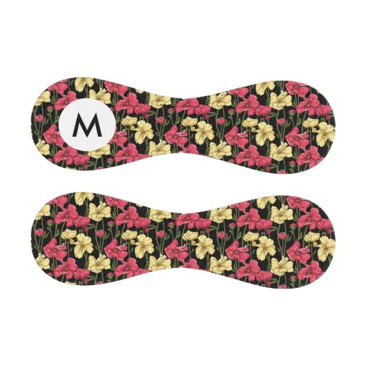 Monogramm Elegantes Blumenmuster 2 Baseball (Paneele)