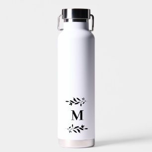 Monogramm Elegantes Hochzeitsweiß Wasserflasche Ge Trinkflasche