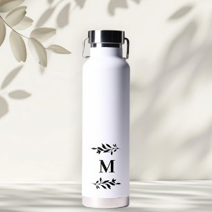 Monogramm Elegantes Hochzeitsweiß Wasserflasche Ge Trinkflasche