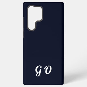 Monogramm Elegantes Initial Dunkelblau Samsung Galaxy Hülle