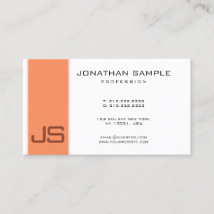 Monogramm Elegantes Modernes Einfaches Template Visitenkarte