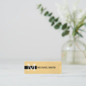 Monogramm Elegantes Modernes Vintage #3 Mini Visitenkarte (Stehend Vorderseite)