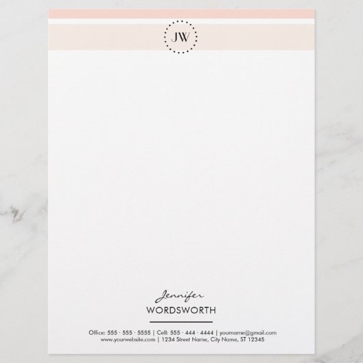Monogramm Elegantes Professionelles Briefpapier (Vorderseite)