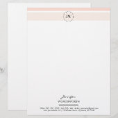 Monogramm Elegantes Professionelles Briefpapier (Vorne/Hinten)