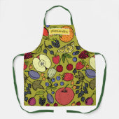 Monogramm elegantes Retro-Muster der Früchte l Schürze (Vorderseite)