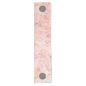 Monogramm Elegantes Rosa Marmor Kurzer Tischläufer (Vorderseite)
