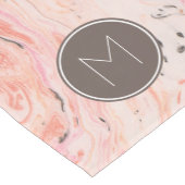 Monogramm Elegantes Rosa Marmor Kurzer Tischläufer (Ecke)