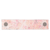 Monogramm Elegantes Rosa Marmor Kurzer Tischläufer (Horizontal)