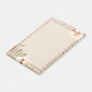 Monogramm elegantes rustikales Vintage-Scrapbook-P Post-it Klebezettel