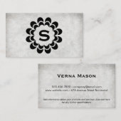 Monogramm | Element | Grunge-Textur (grau) Visitenkarte (Vorne/Hinten)