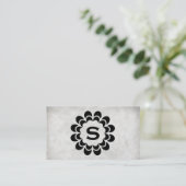 Monogramm | Element | Grunge-Textur (grau) Visitenkarte (Stehend Vorderseite)