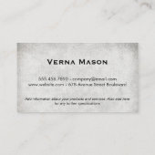 Monogramm | Element | Grunge-Textur (grau) Visitenkarte (Rückseite)