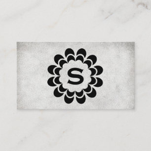Monogramm Element Grunge-Textur (grau) Visitenkarte