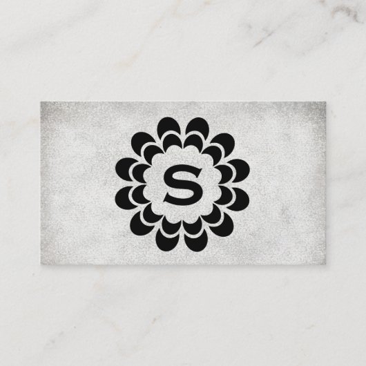 Monogramm | Element | Grunge-Textur (grau) Visitenkarte (Vorderseite)